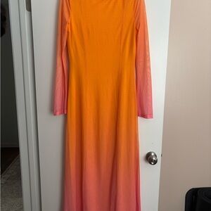 Elegant Ombre Long Sleeve Dress